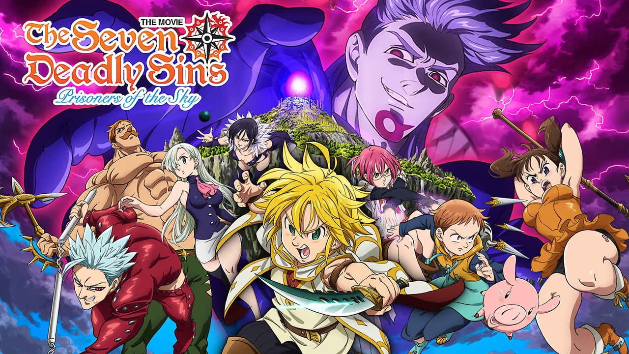 The Seven Deadly Sins: Prisoners of the Sky — backdrops with title 2