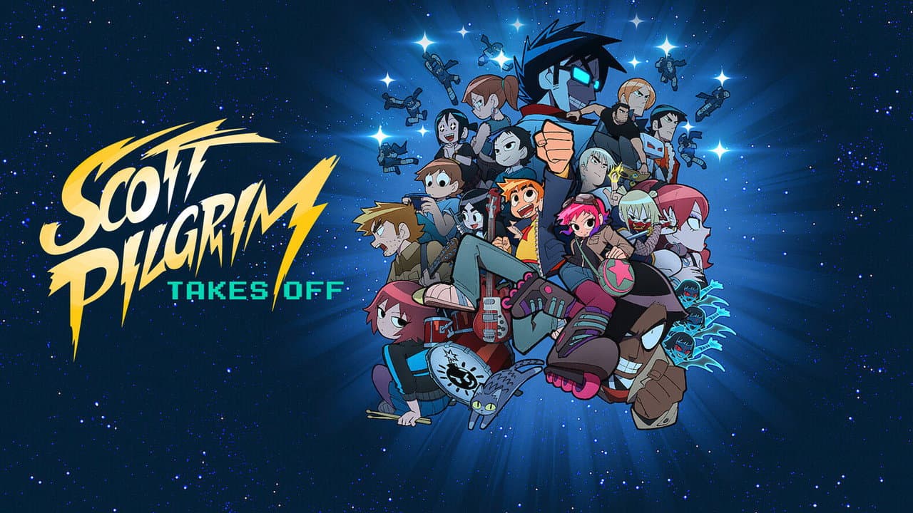 Scott Pilgrim Takes Off — backdrops with title 2