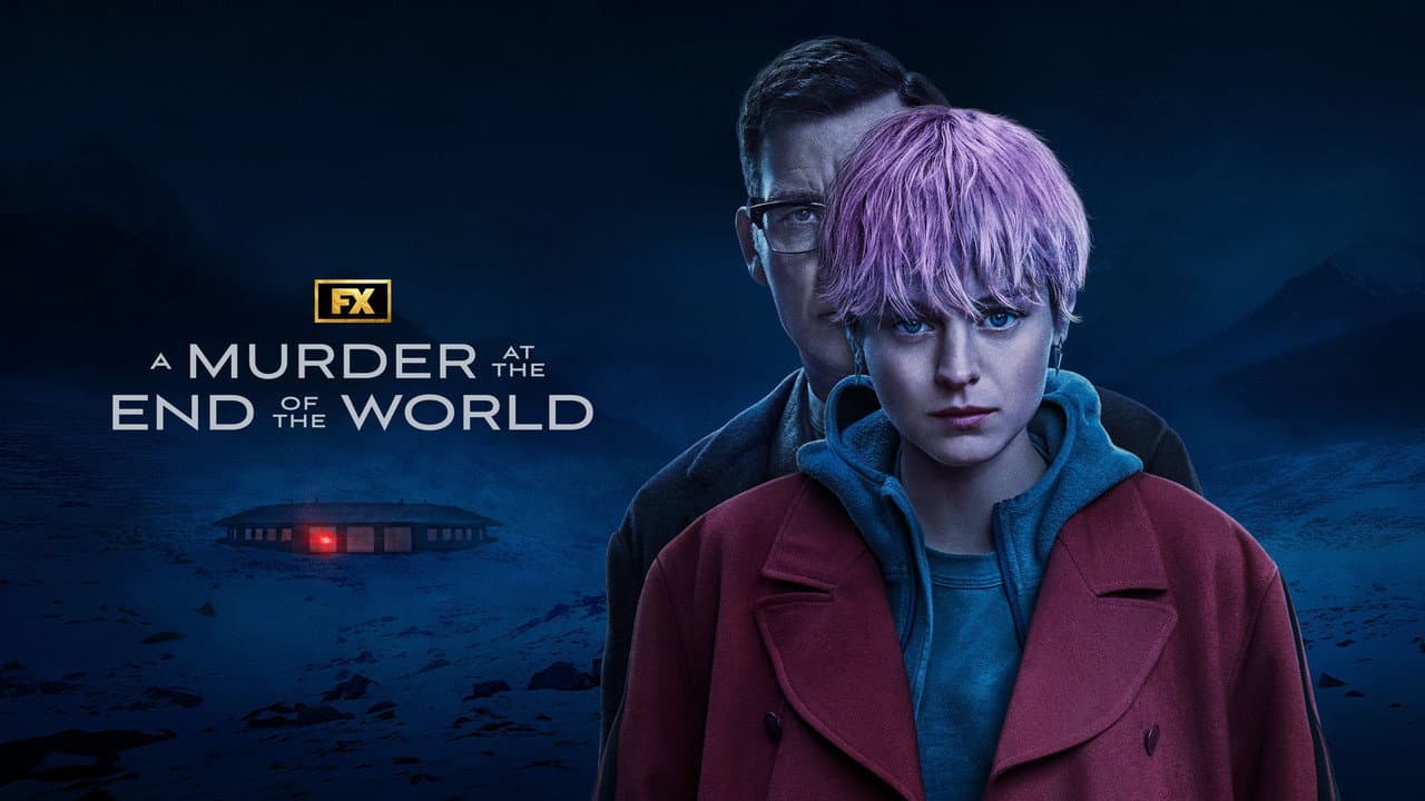 A Murder at the End of the World — backdrops with title 1