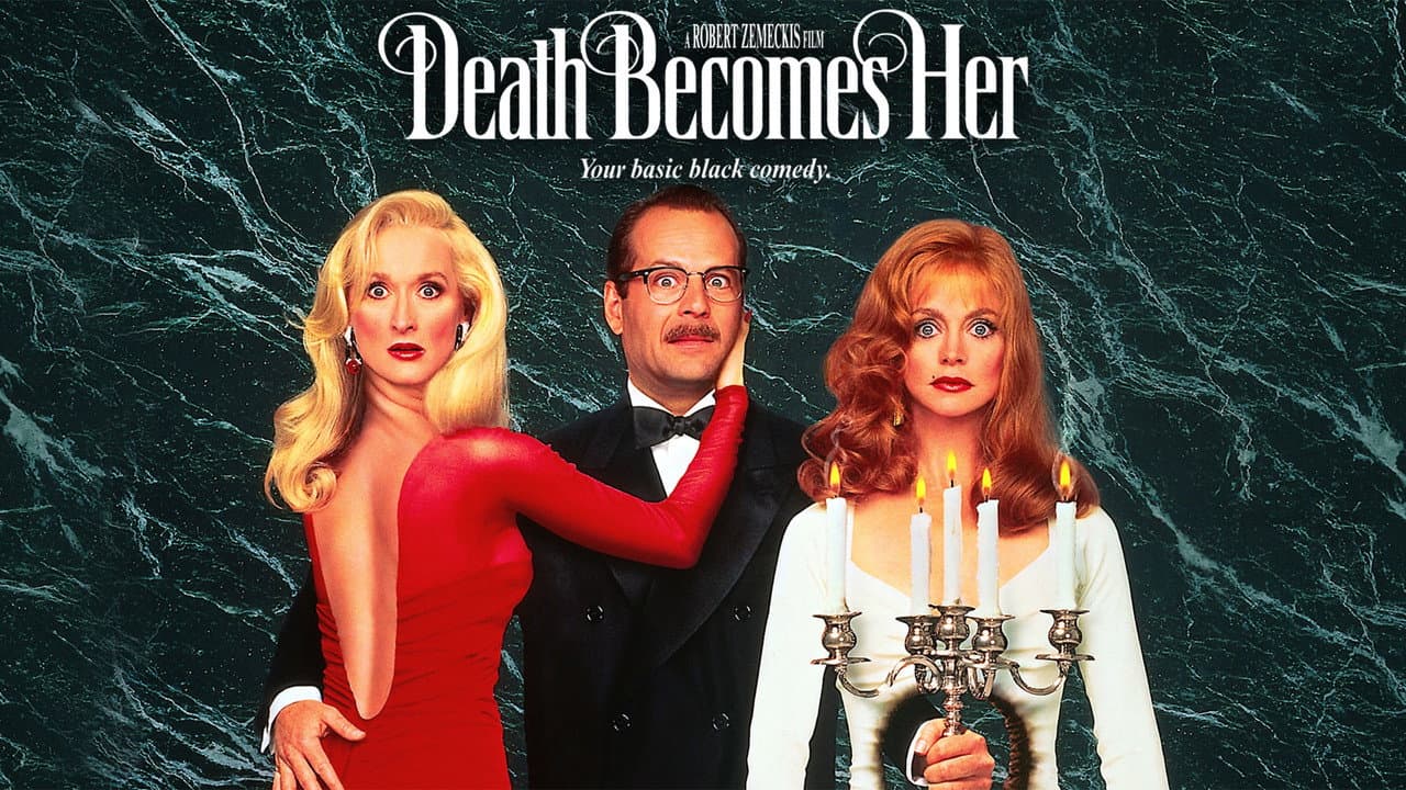 Death Becomes Her — backdrops with title 2