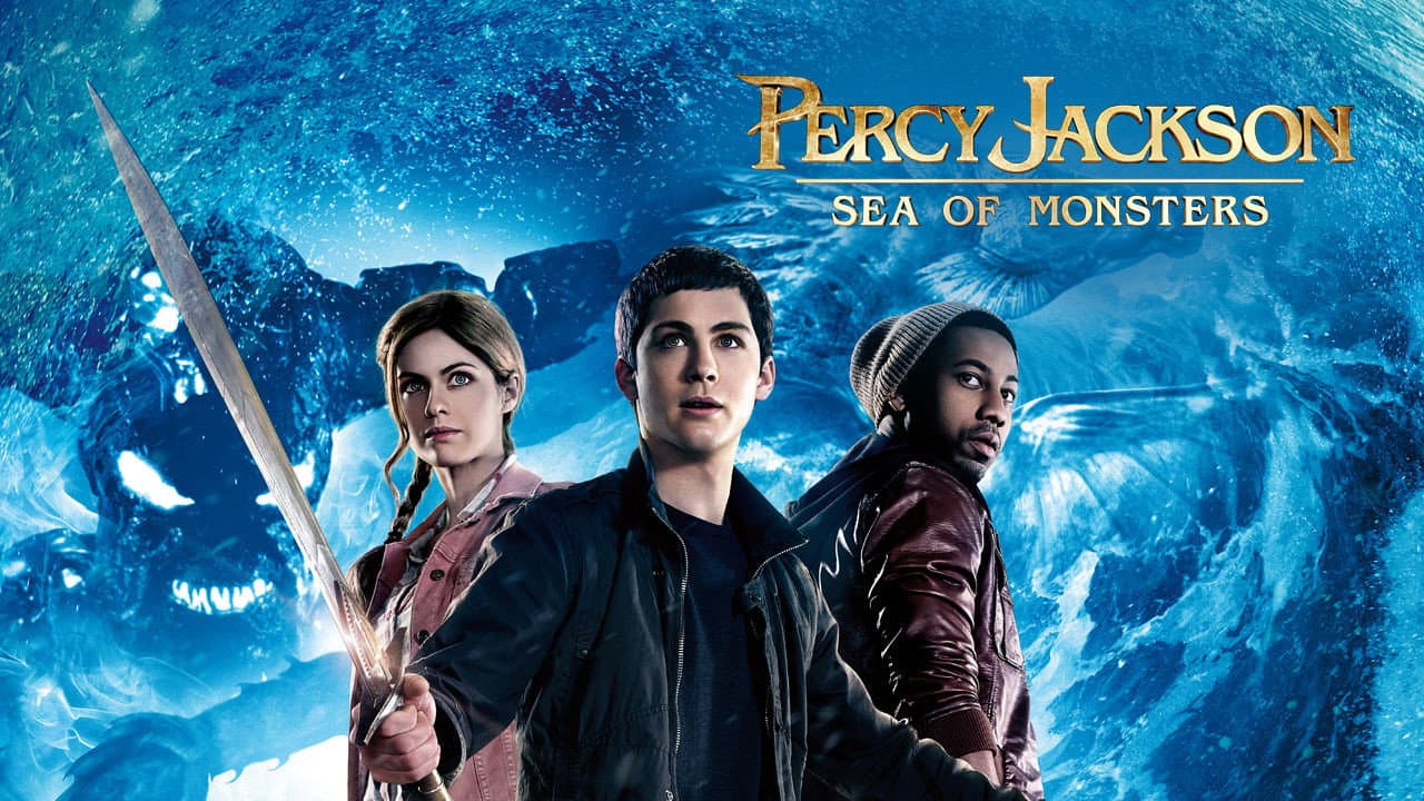 Percy Jackson: Sea of Monsters — backdrops with title 2