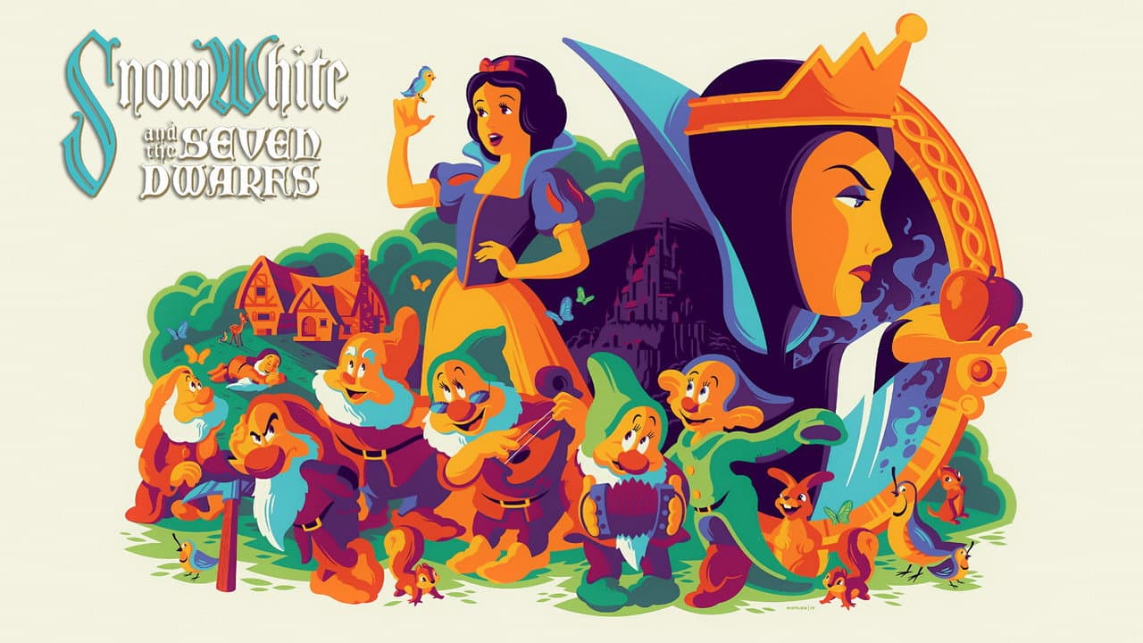 Snow White and the Seven Dwarfs — backdrops with title 3
