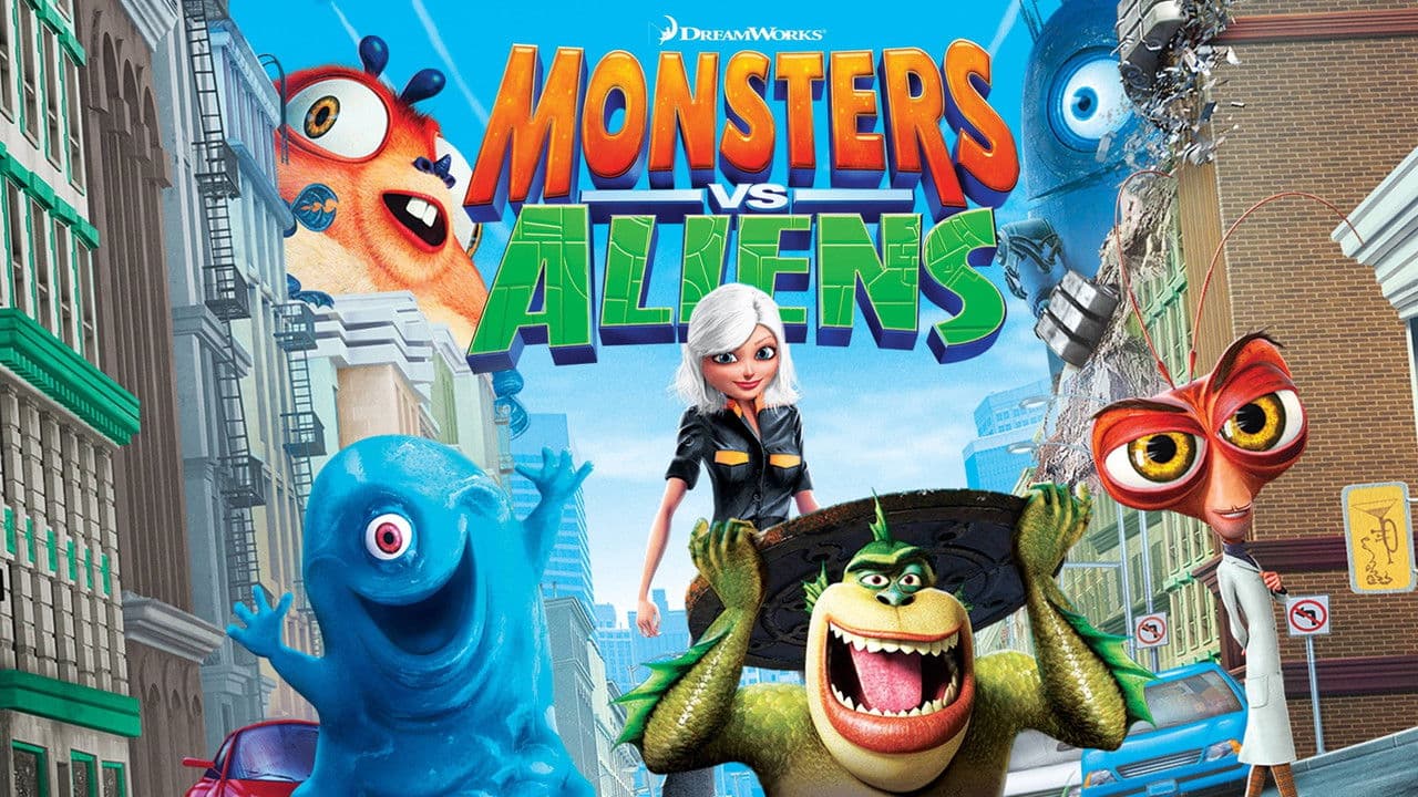Monsters vs Aliens — backdrops with title 1