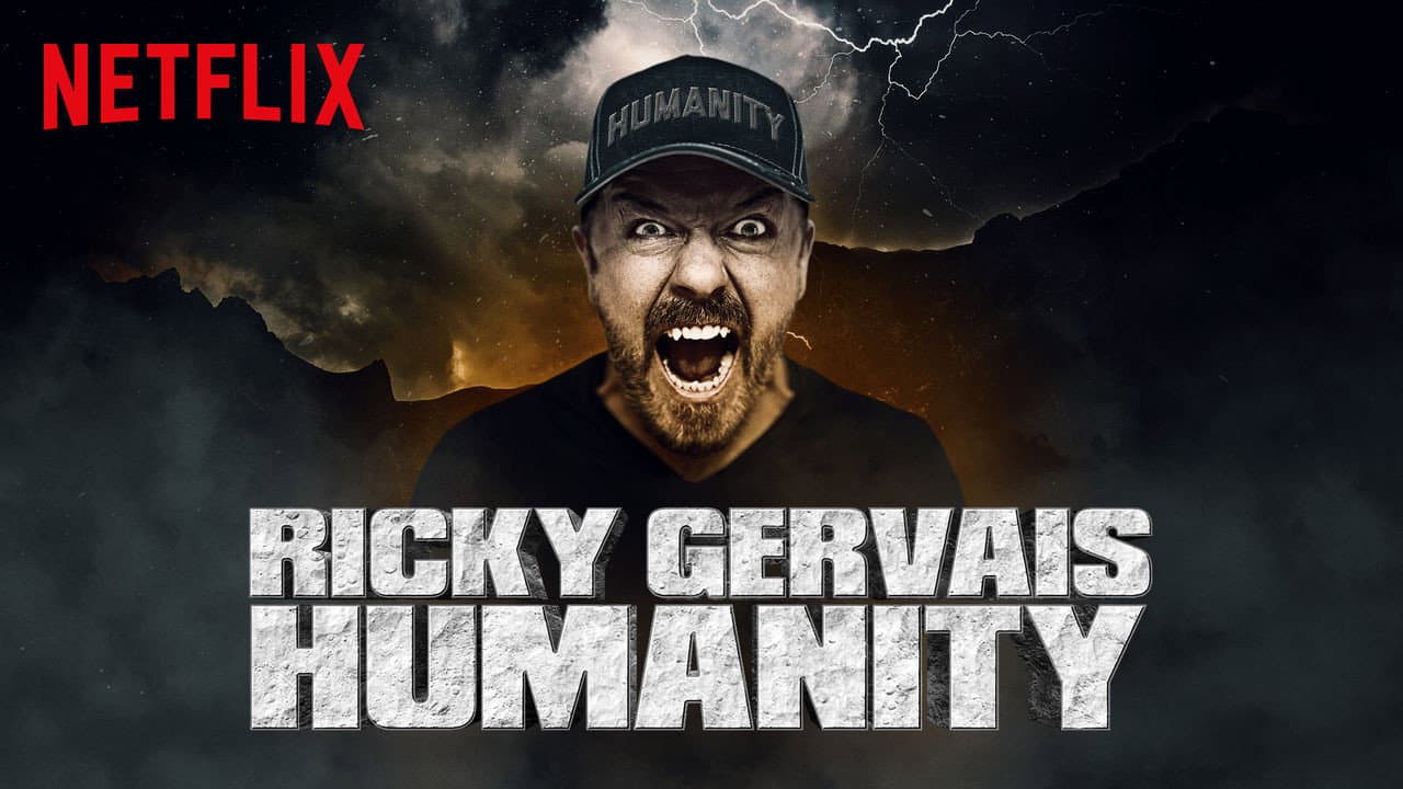 Ricky Gervais: Humanity — backdrops with title 1