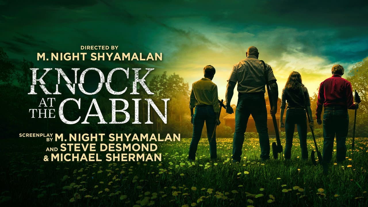 Knock at the Cabin — backdrops with title 3
