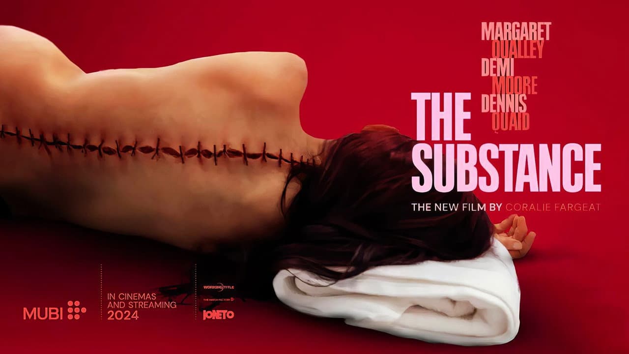 The Substance — backdrops with title 5