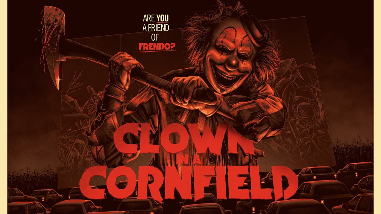 Clown in a Cornfield — backdrops with title 2