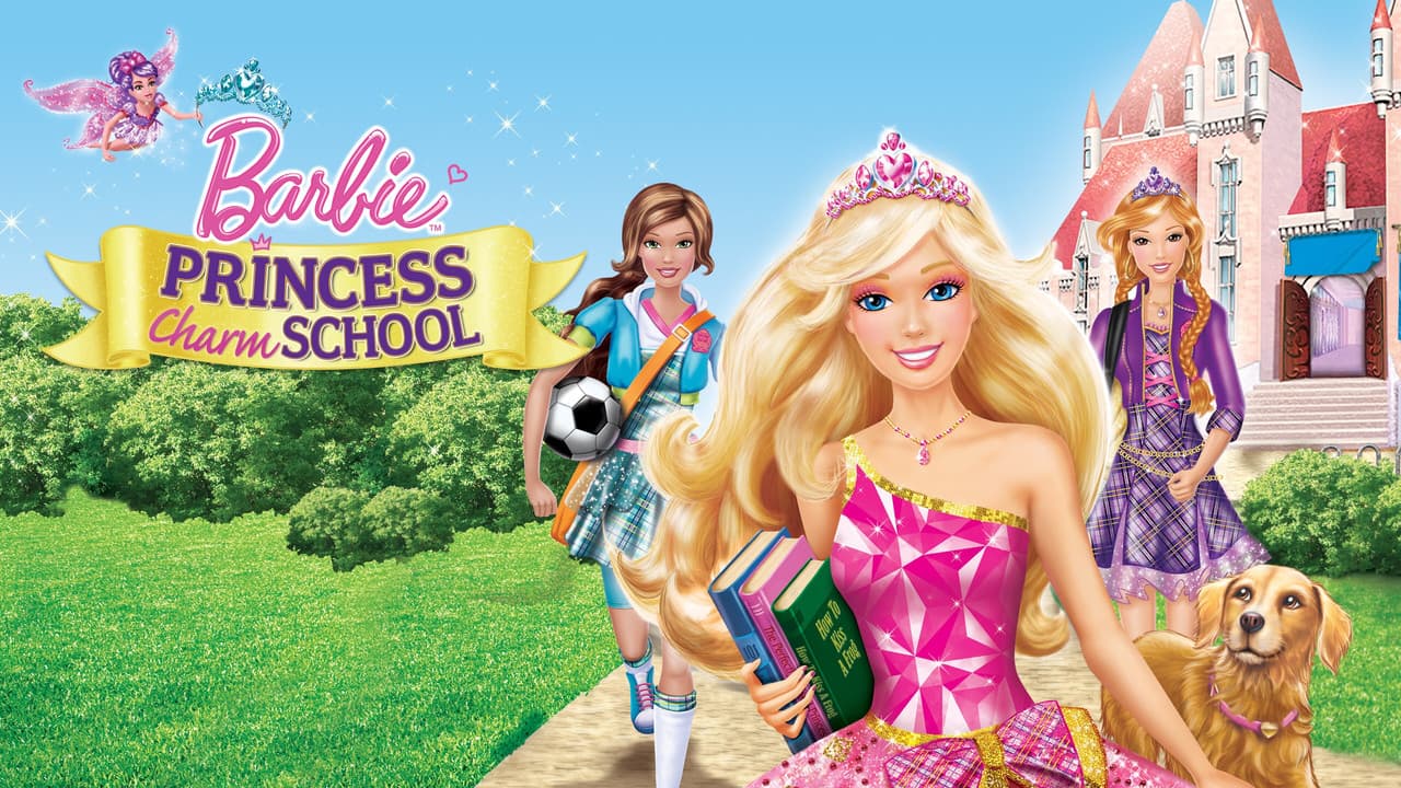 Barbie: Princess Charm School — backdrops with title 1