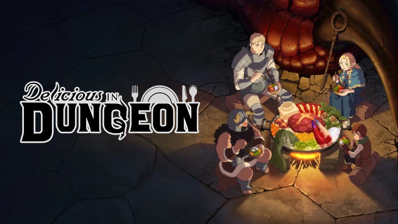 Delicious in Dungeon — backdrops with title 3